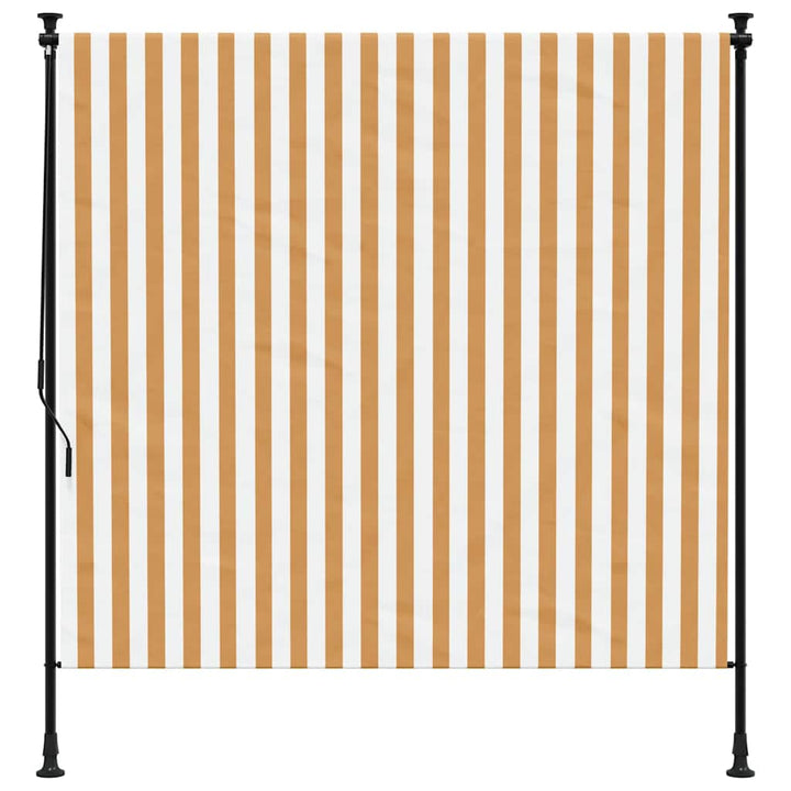 udendørs rullegardin 200x270 cm stof og stål orange og hvid
