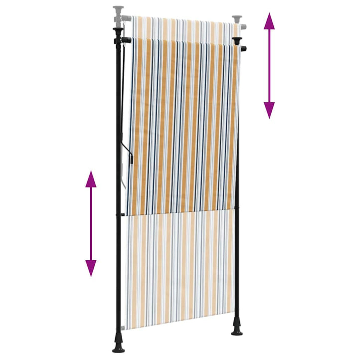 udendørs rullegardin 100x270 cm stof og stål gul og hvid