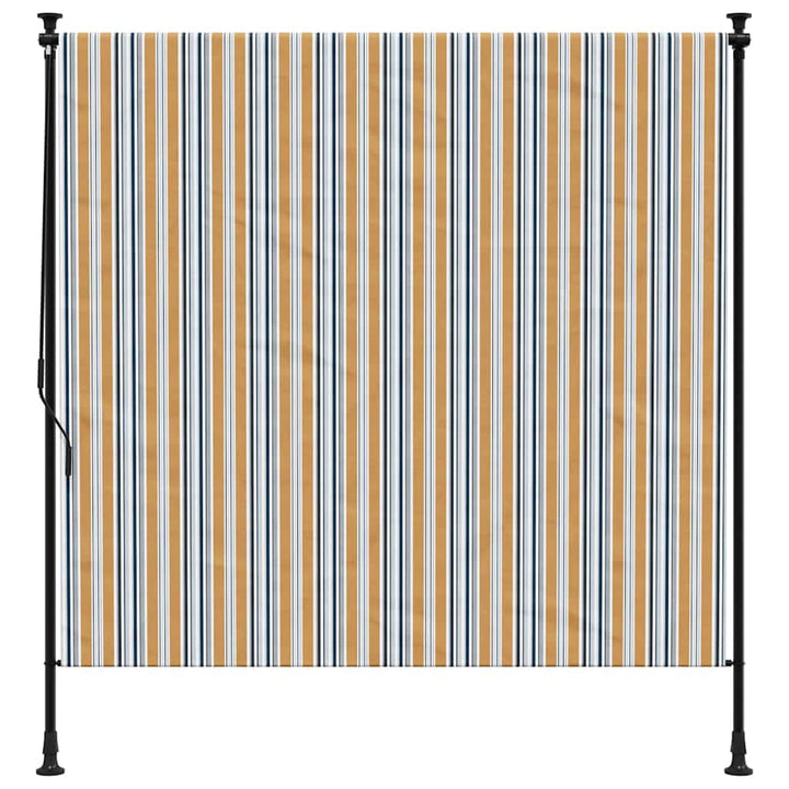 udendørs rullegardin 150x270 cm stof og stål gul og hvid