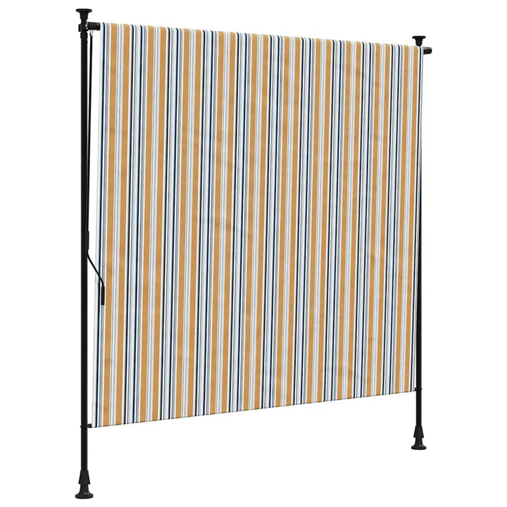 udendørs rullegardin 200x270 cm stof og stål gul og hvid