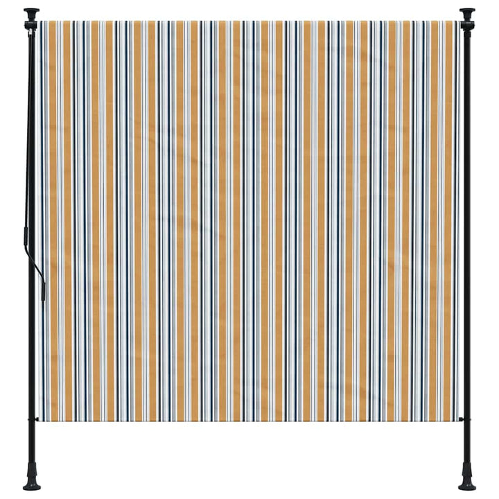 udendørs rullegardin 200x270 cm stof og stål gul og hvid