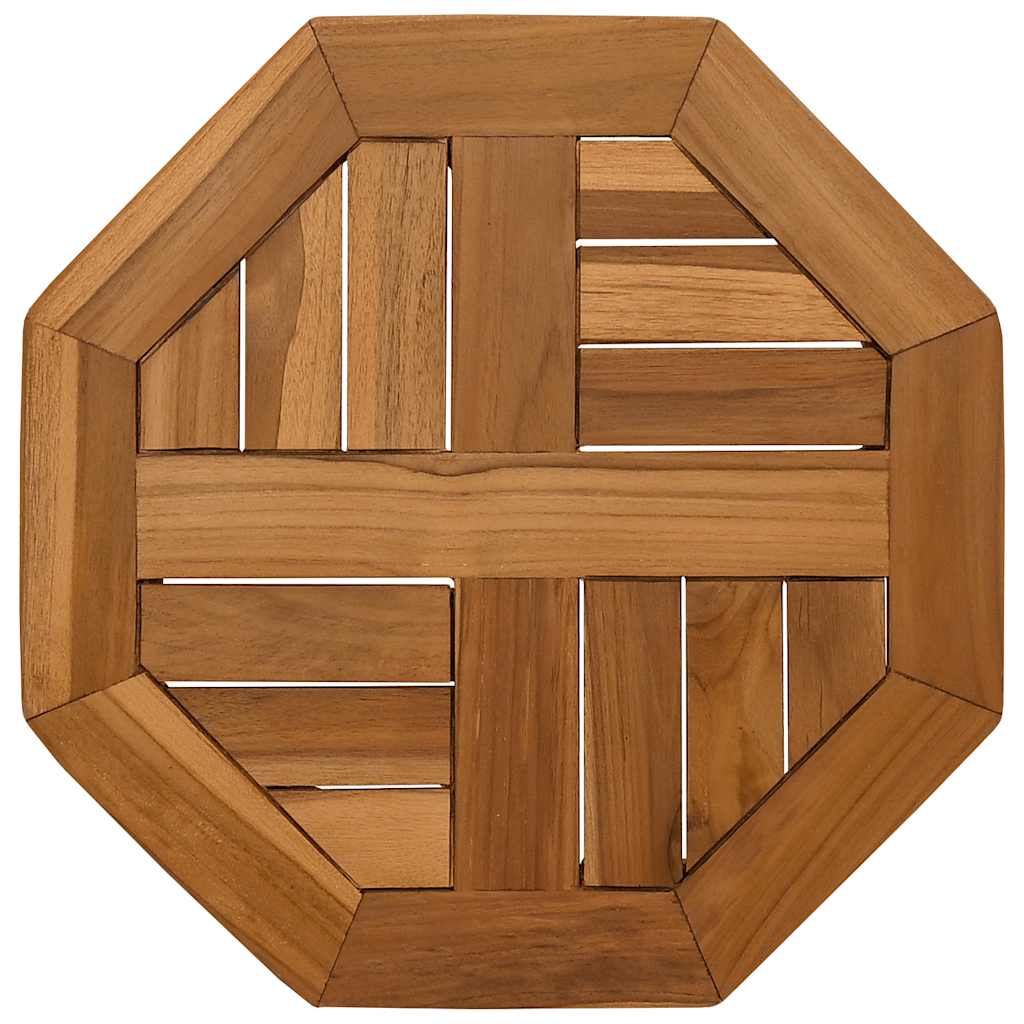 bordplade 40x40x2,5 cm ottekantet massivt teaktræ