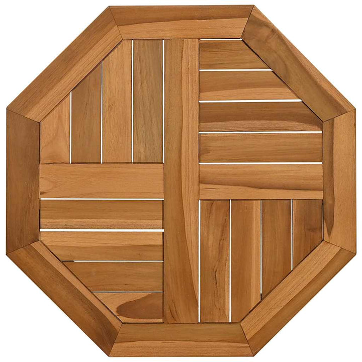 bordplade 50x50x2,5 cm ottekantet massivt teaktræ