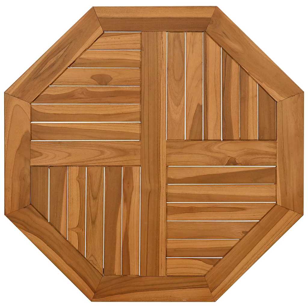 bordplade 70x70x2,5 cm ottekantet massivt teaktræ