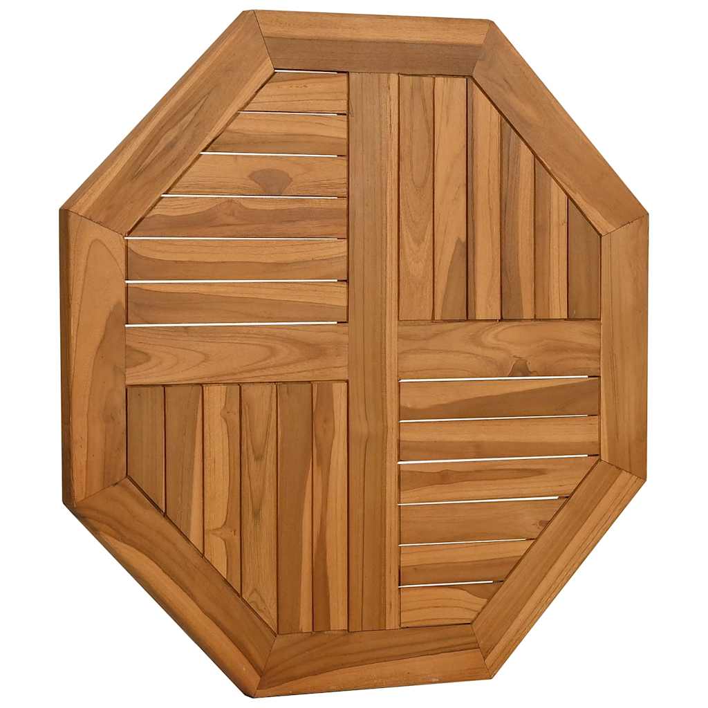 bordplade 70x70x2,5 cm ottekantet massivt teaktræ