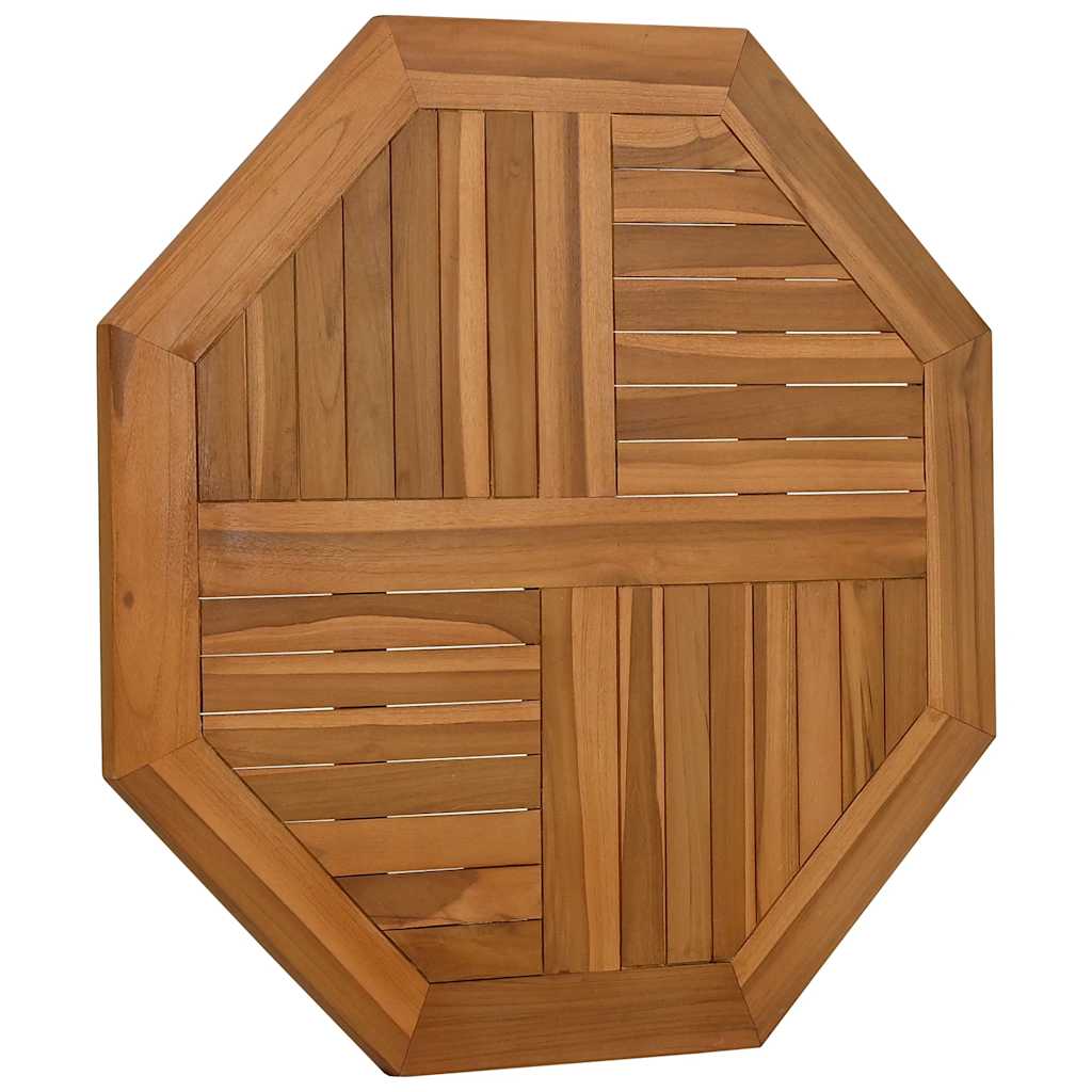 bordplade 80x80x2,5 cm ottekantet massivt teaktræ