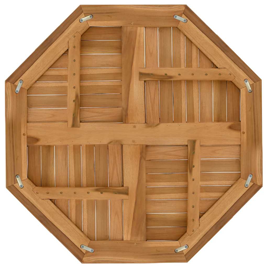 bordplade 80x80x2,5 cm ottekantet massivt teaktræ