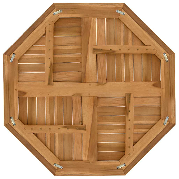 bordplade 80x80x2,5 cm ottekantet massivt teaktræ