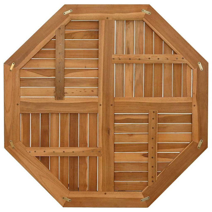 bordplade 90x90x2,5 cm ottekantet massivt teaktræ
