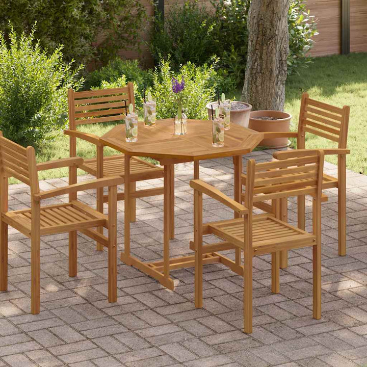 bordplade 90x90x2,5 cm ottekantet massivt teaktræ