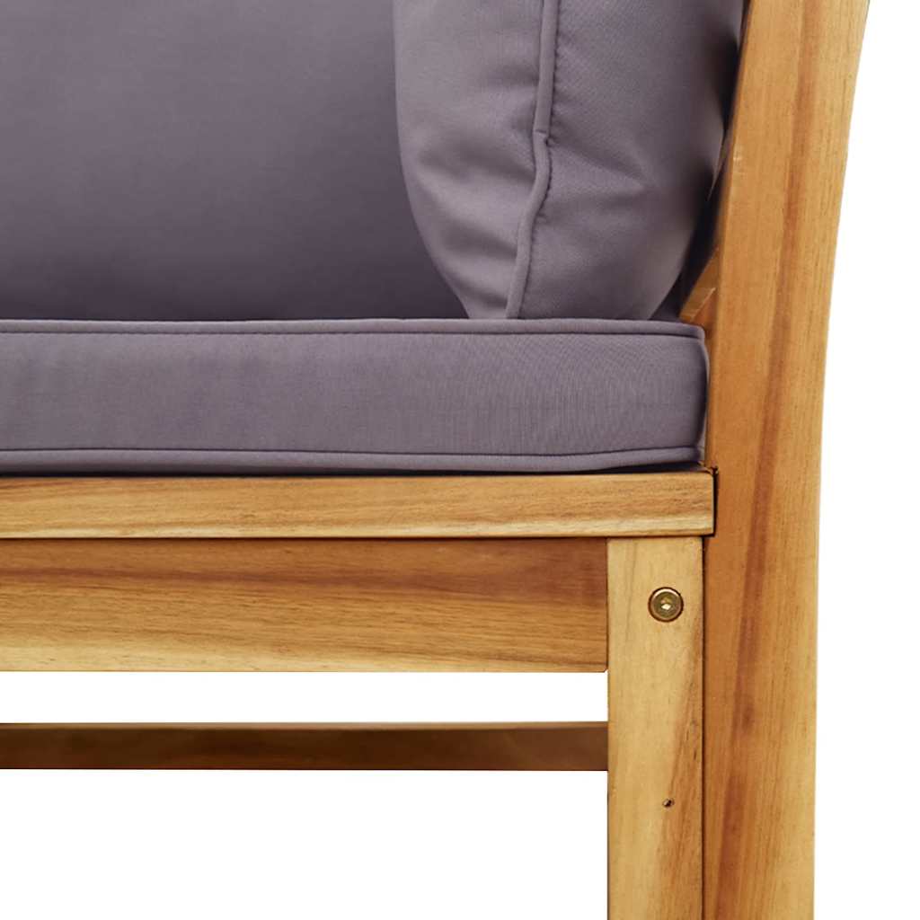 2-personers havesofa med hynder massivt akacietræ