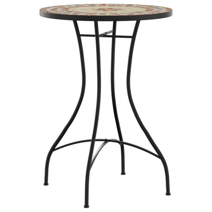 bistrosæt med mosaikdesign jern og keramik terrakotta og hvid