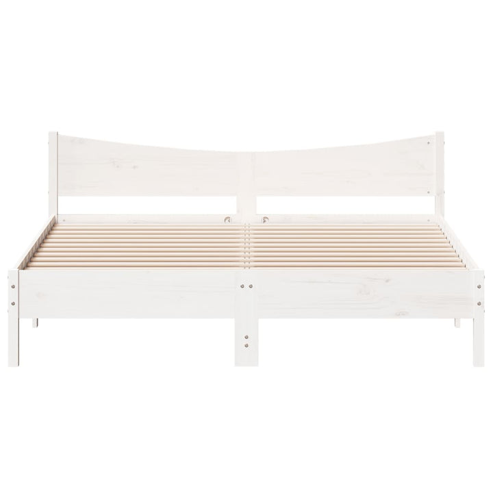 sengeramme uden madras 200x200 cm massivt fyrretræ hvid