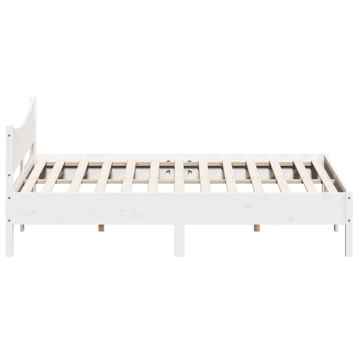 sengeramme uden madras 200x200 cm massivt fyrretræ hvid