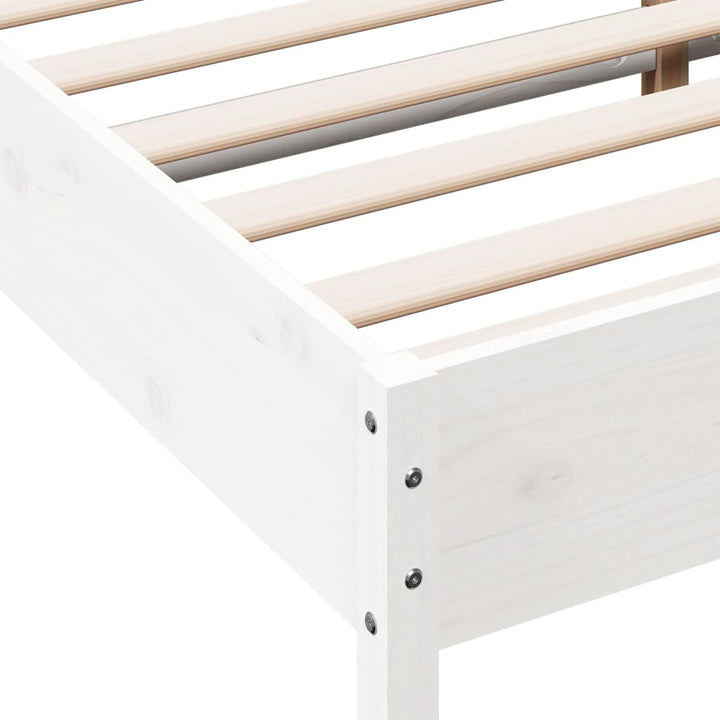 sengeramme uden madras 200x200 cm massivt fyrretræ hvid