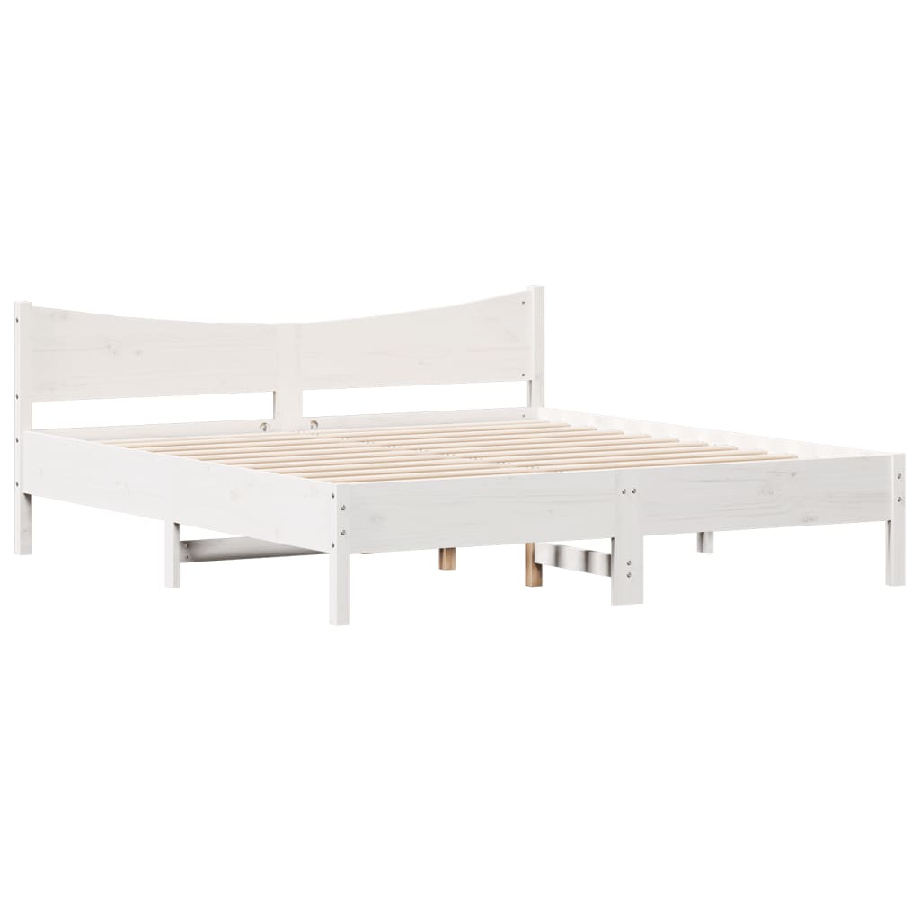 sengeramme uden madras 180x200 cm massivt fyrretræ hvid