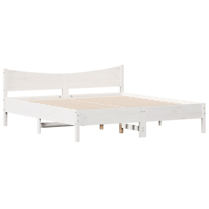 sengeramme uden madras 180x200 cm massivt fyrretræ hvid