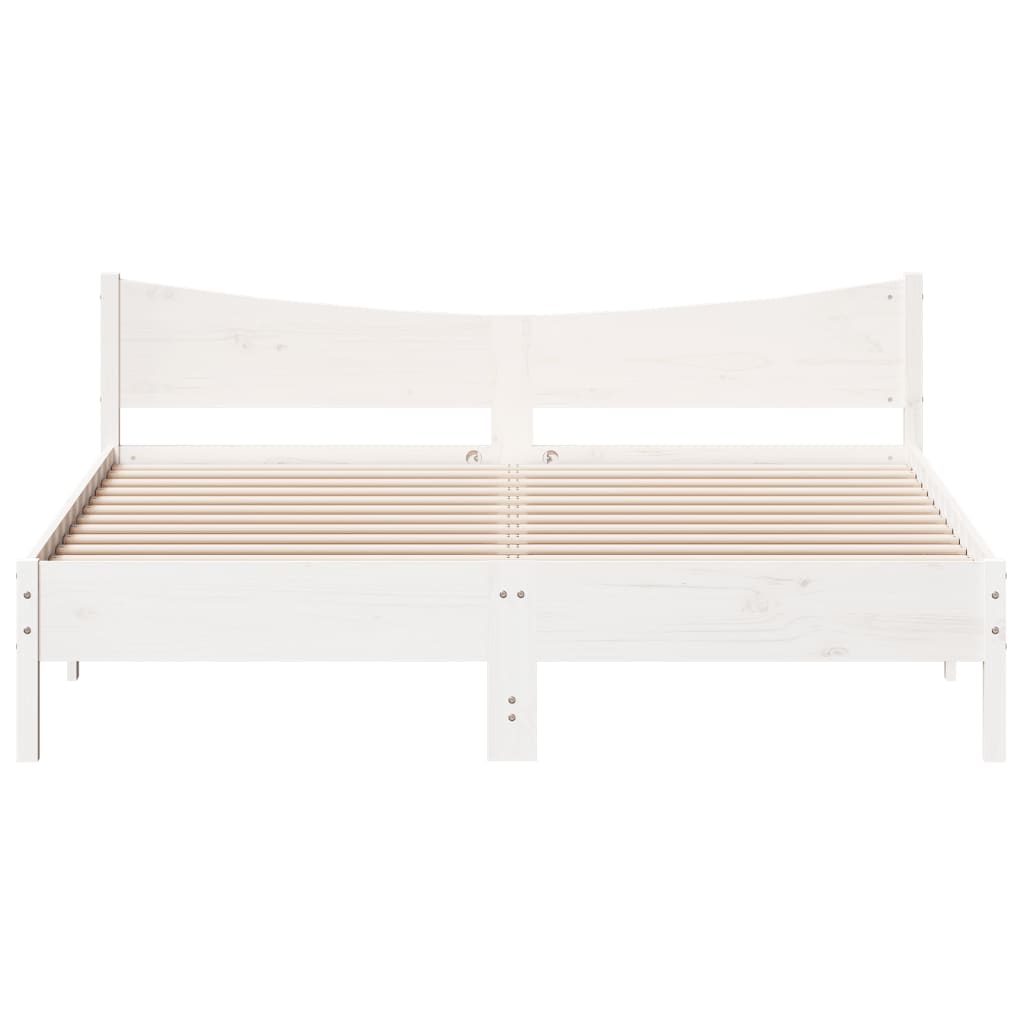 sengeramme uden madras 180x200 cm massivt fyrretræ hvid