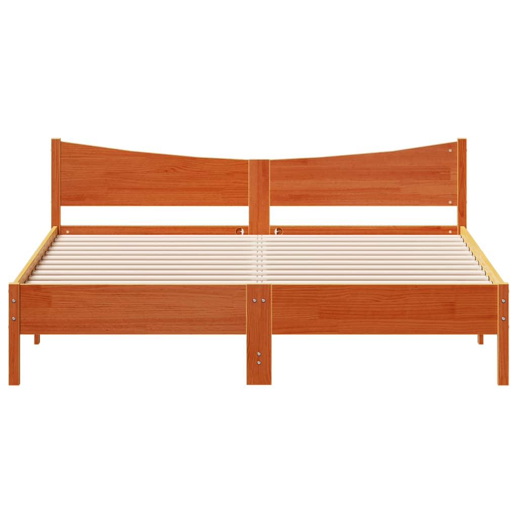 sengeramme uden madras 180x200 cm massivt fyrretræ gyldenbrun