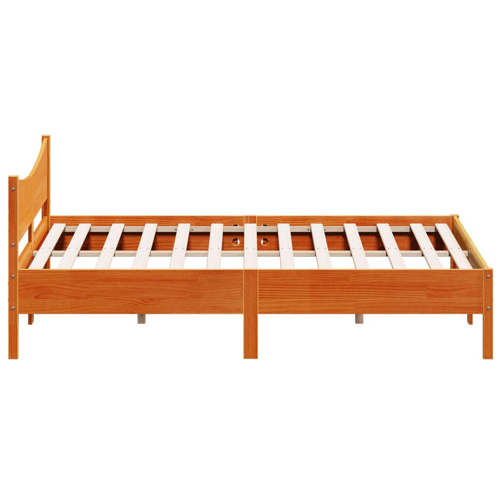 sengeramme uden madras 180x200 cm massivt fyrretræ gyldenbrun