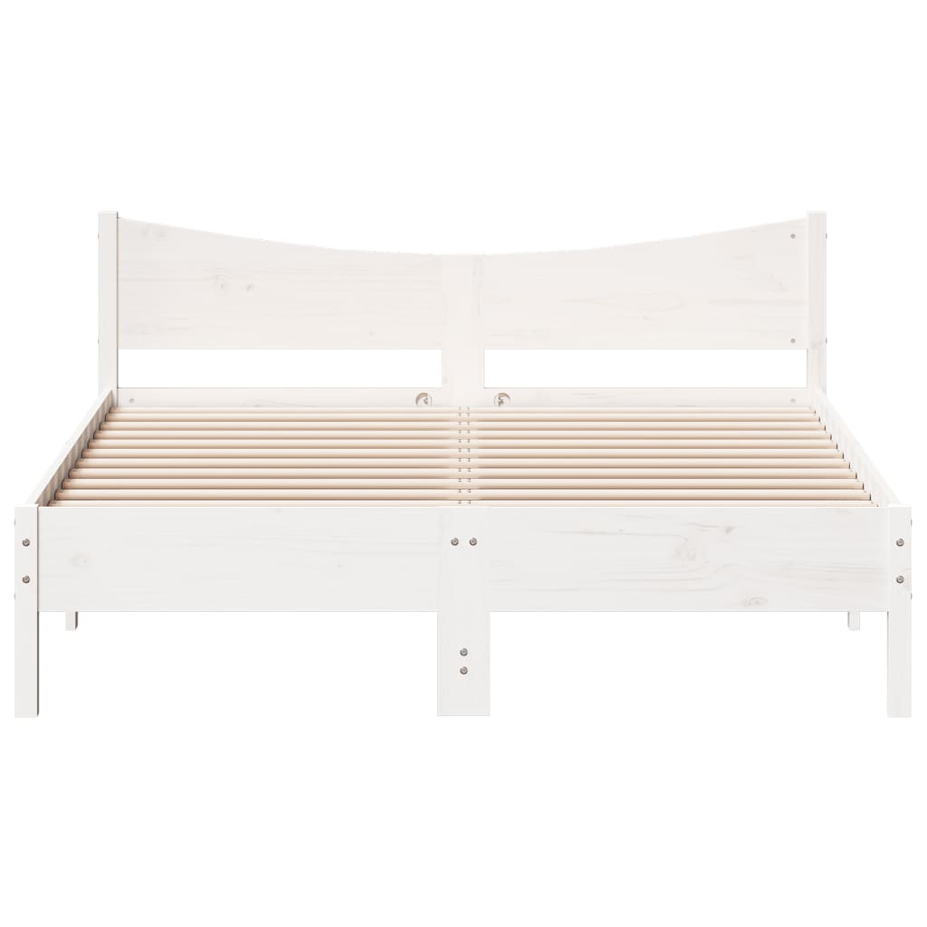 sengeramme uden madras 160x200 cm massivt fyrretræ hvid