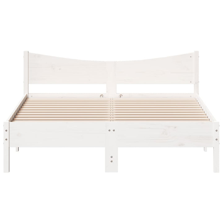 sengeramme uden madras 160x200 cm massivt fyrretræ hvid