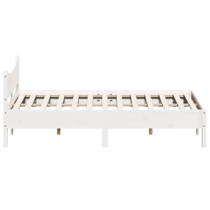 sengeramme uden madras 160x200 cm massivt fyrretræ hvid