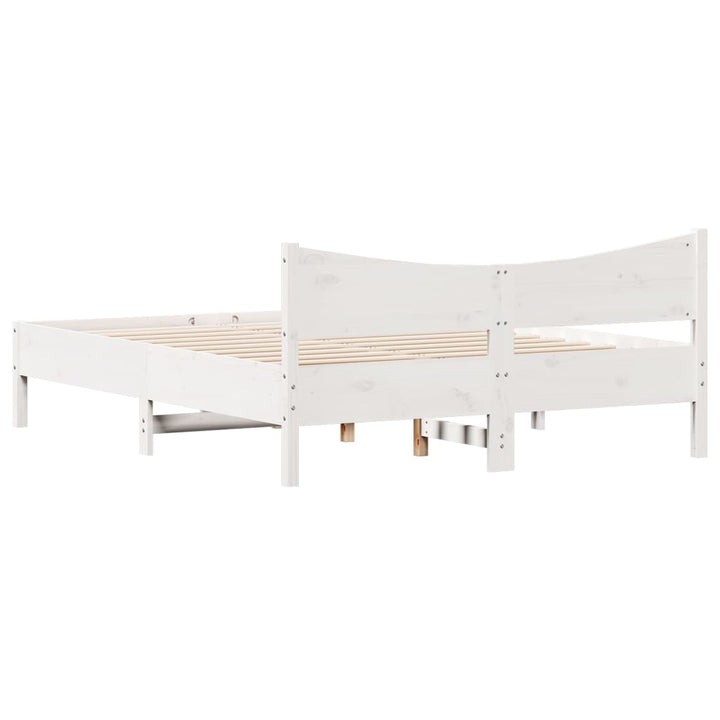sengeramme uden madras 160x200 cm massivt fyrretræ hvid