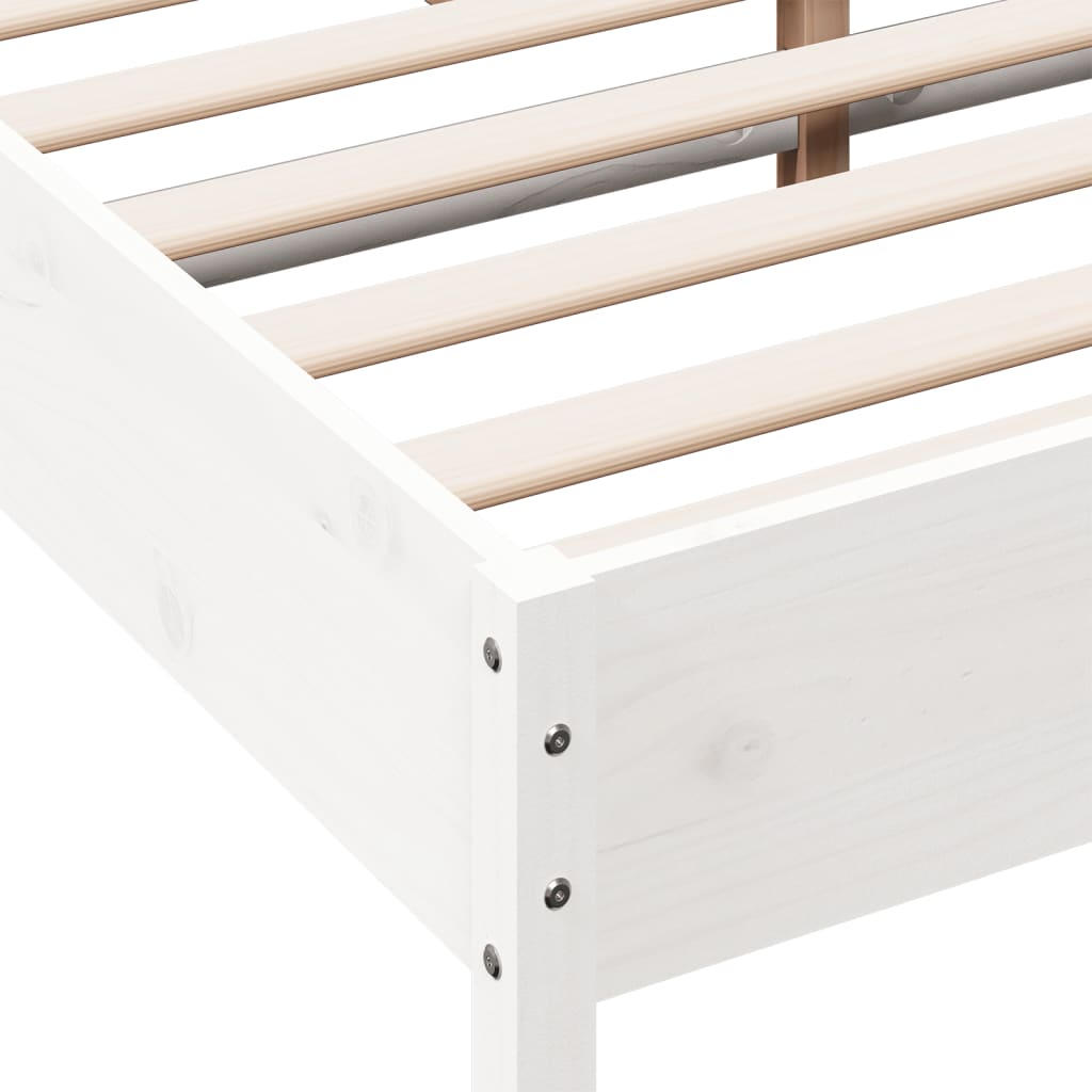 sengeramme uden madras 160x200 cm massivt fyrretræ hvid
