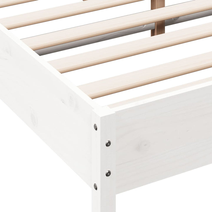 sengeramme uden madras 160x200 cm massivt fyrretræ hvid