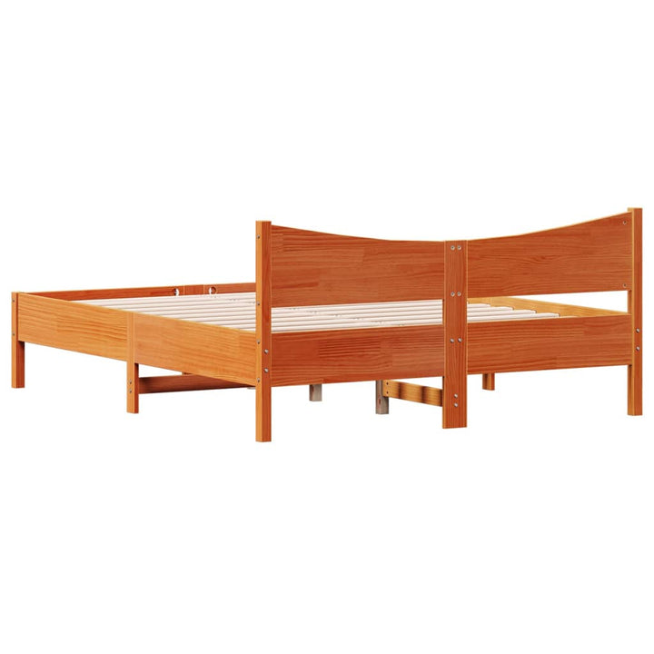 sengeramme uden madras 160x200 cm massivt fyrretræ gyldenbrun