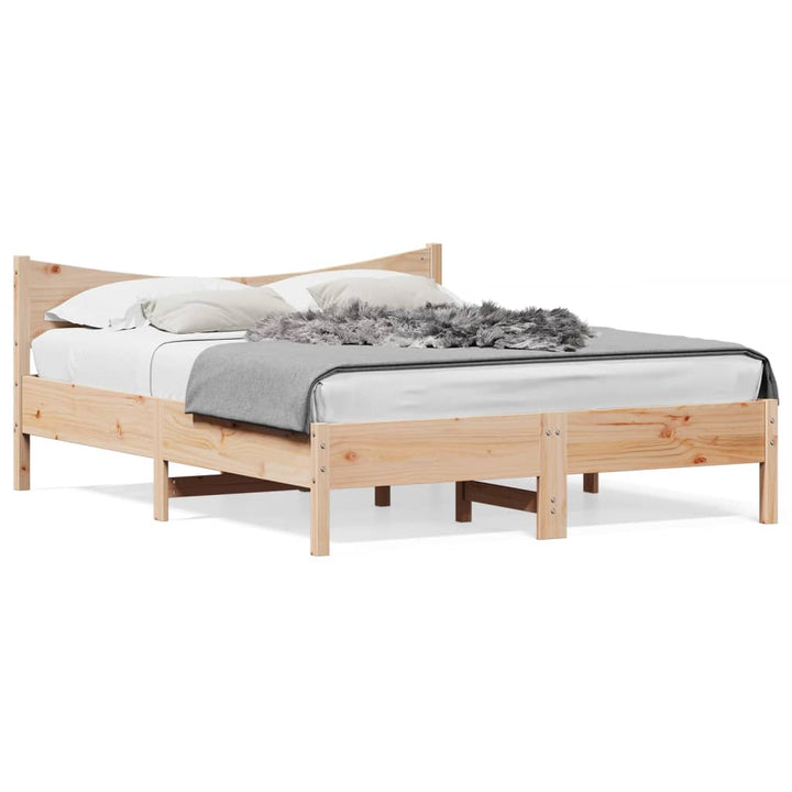 sengeramme uden madras 150x200 cm massivt fyrretræ