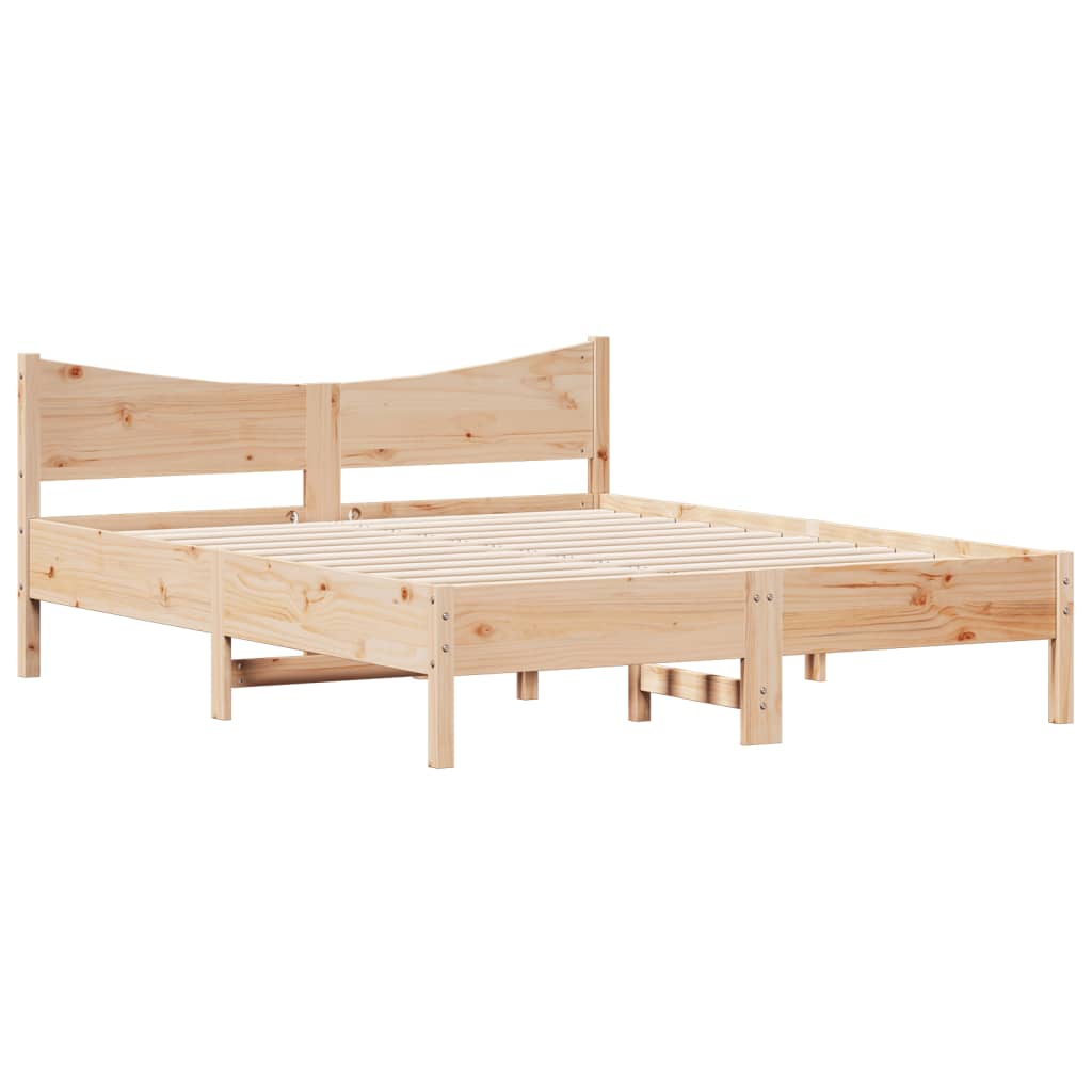 sengeramme uden madras 150x200 cm massivt fyrretræ