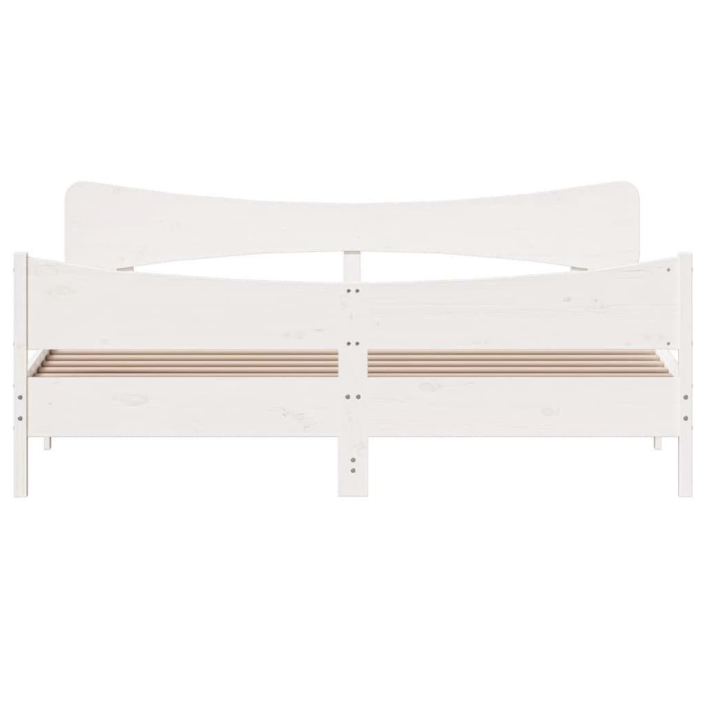 sengeramme uden madras 200x200 cm massivt fyrretræ hvid