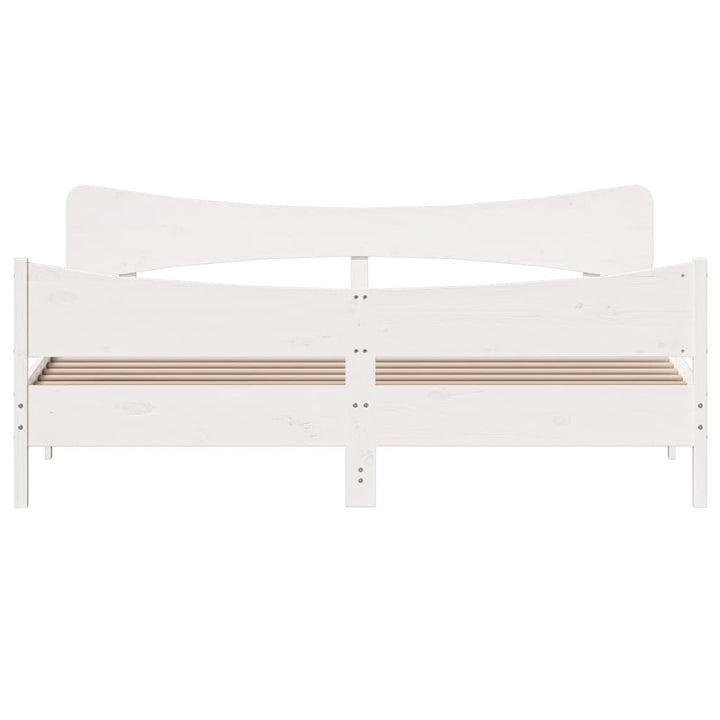 sengeramme uden madras 200x200 cm massivt fyrretræ hvid