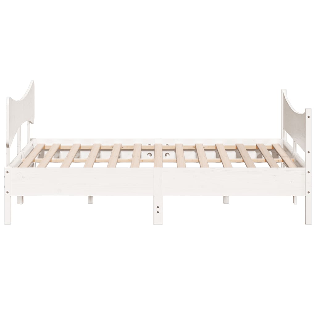 sengeramme uden madras 200x200 cm massivt fyrretræ hvid