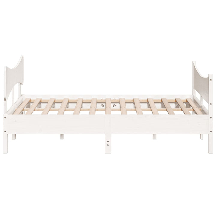 sengeramme uden madras 200x200 cm massivt fyrretræ hvid