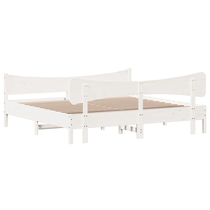 sengeramme uden madras 200x200 cm massivt fyrretræ hvid