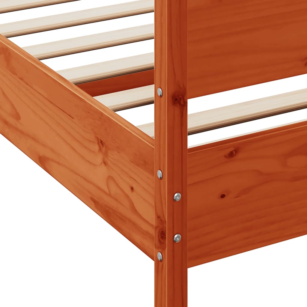 sengeramme uden madras 200x200 cm massivt fyrretræ gyldenbrun