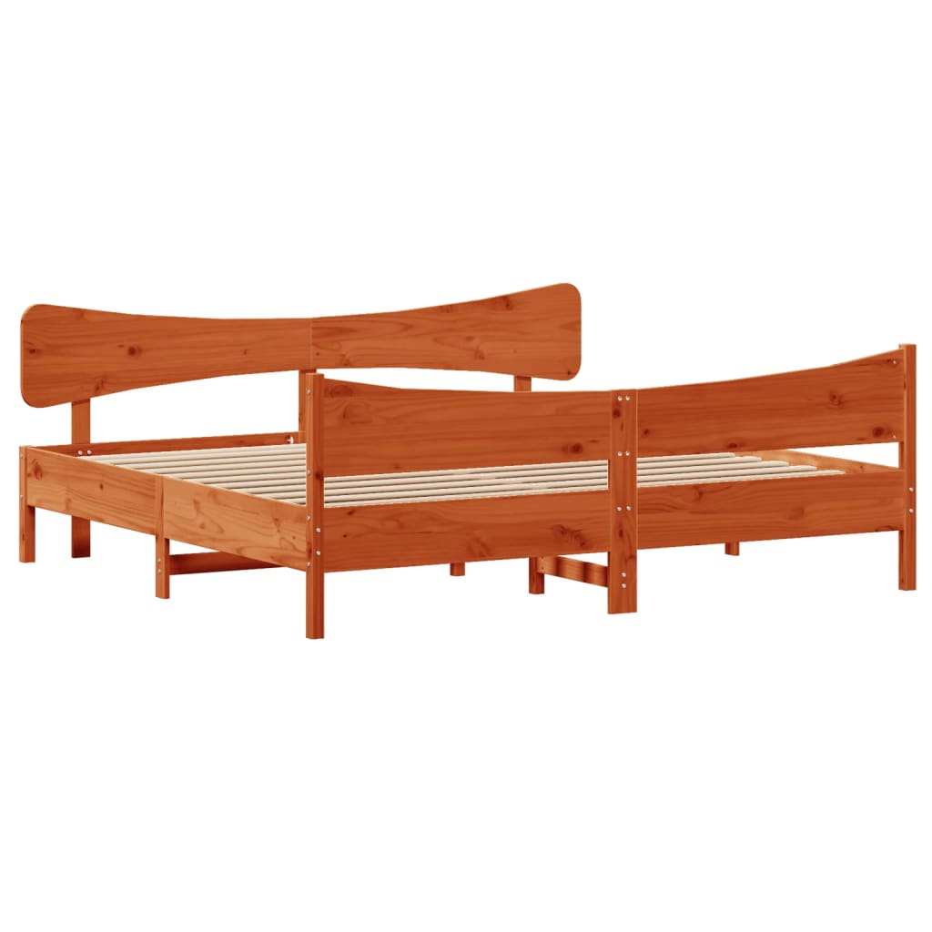 sengeramme uden madras 180x200 cm massivt fyrretræ gyldenbrun