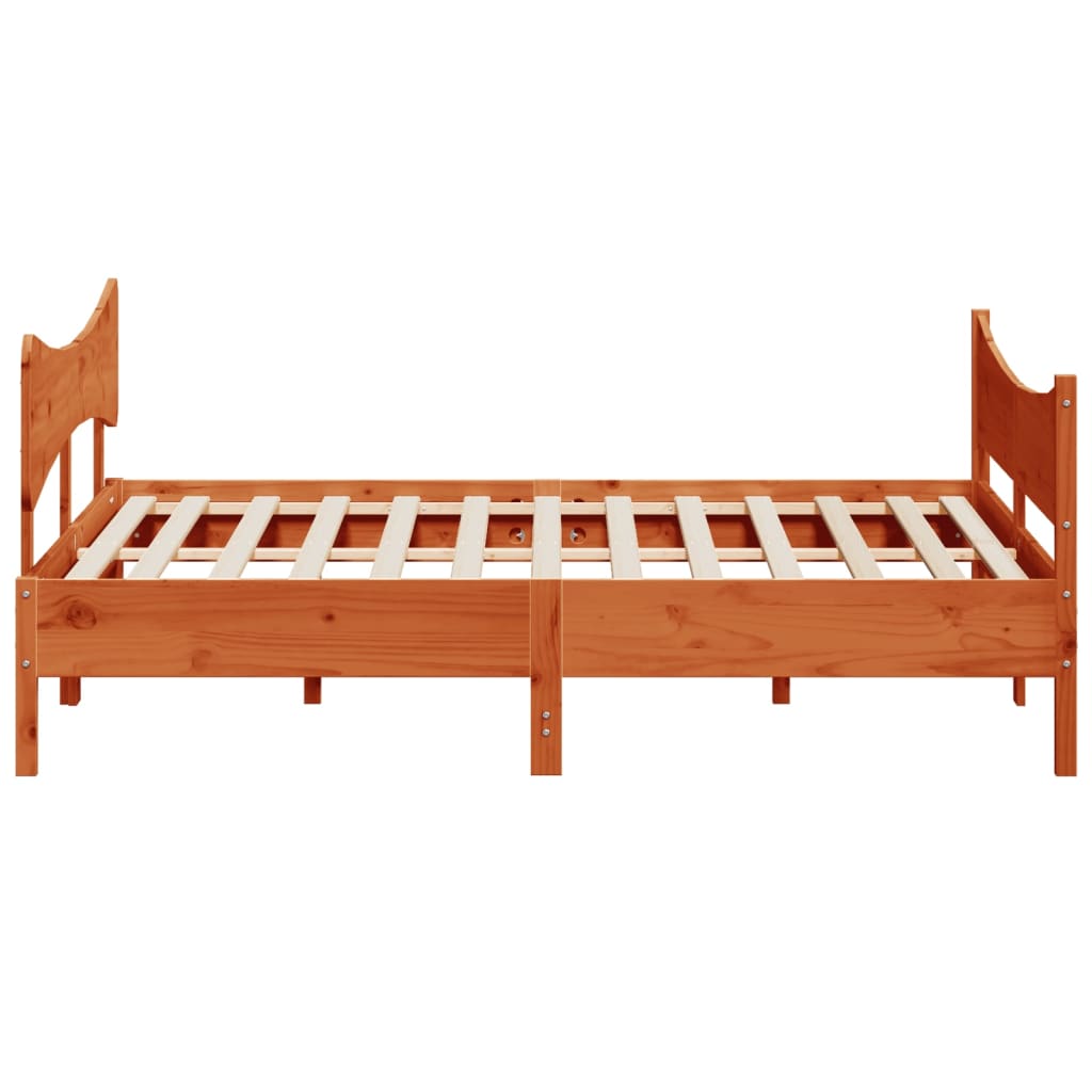 sengeramme uden madras 180x200 cm massivt fyrretræ gyldenbrun