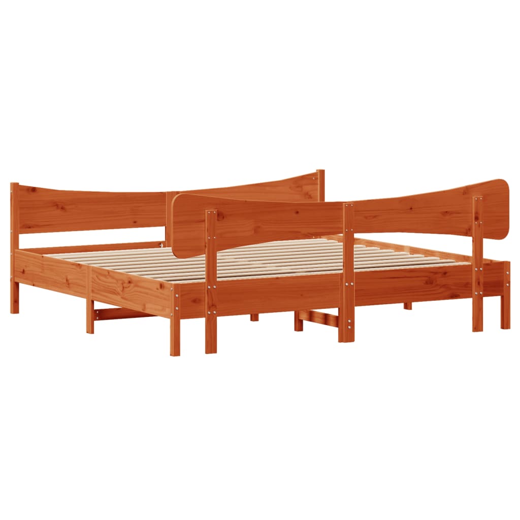 sengeramme uden madras 180x200 cm massivt fyrretræ gyldenbrun