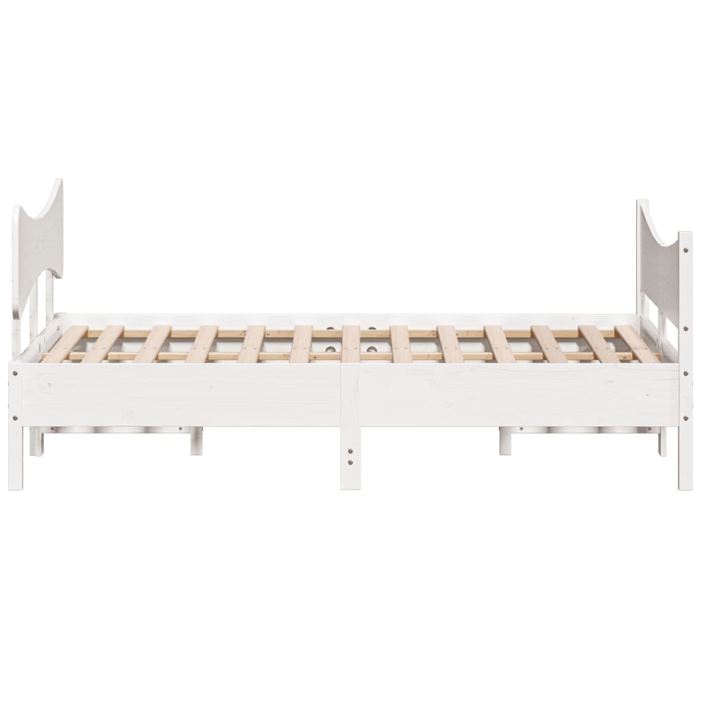 sengeramme uden madras 160x200 cm massivt fyrretræ hvid