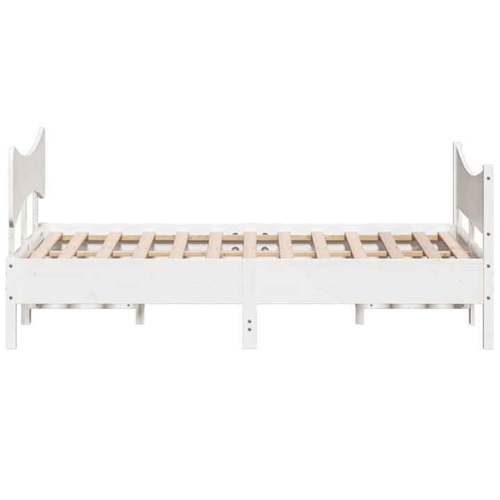 sengeramme uden madras 160x200 cm massivt fyrretræ hvid