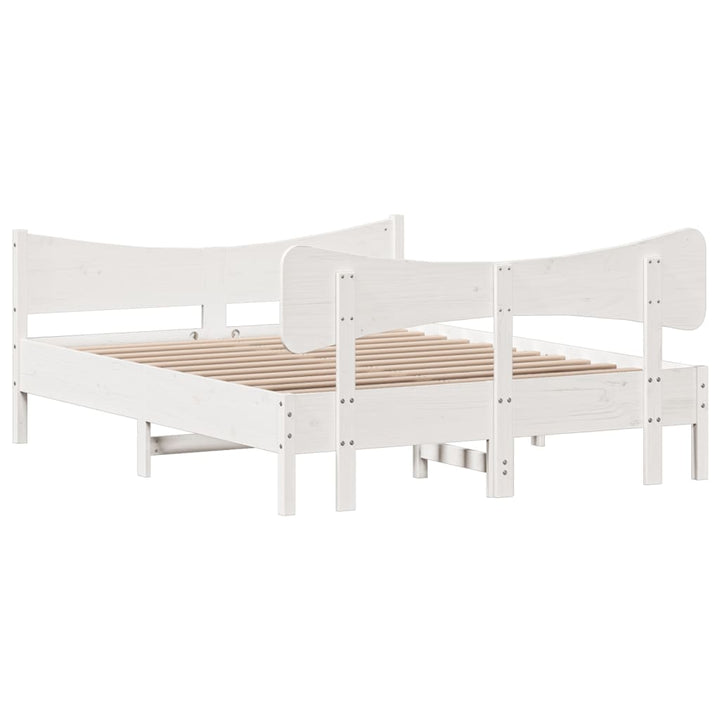 sengeramme uden madras 160x200 cm massivt fyrretræ hvid