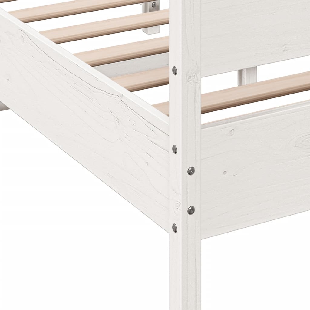 sengeramme uden madras 160x200 cm massivt fyrretræ hvid