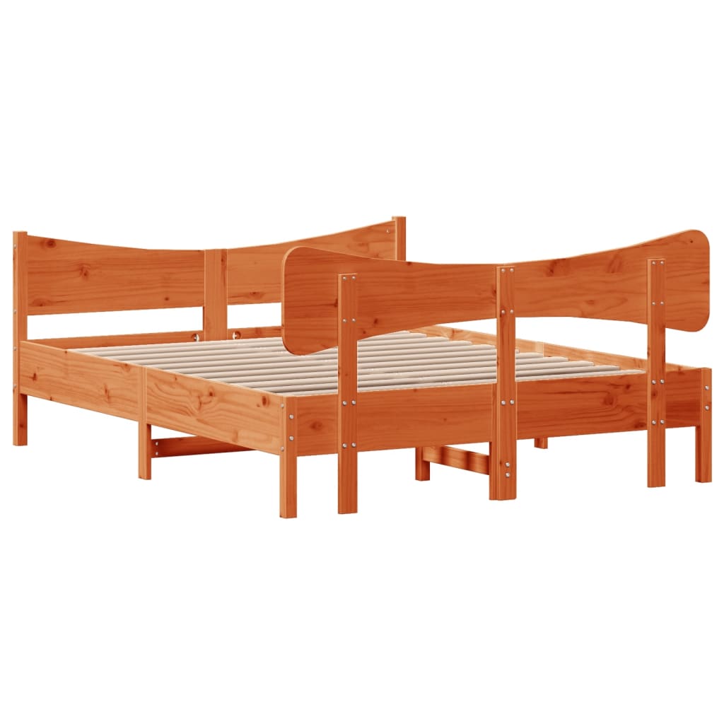 sengeramme uden madras 160x200 cm massivt fyrretræ gyldenbrun