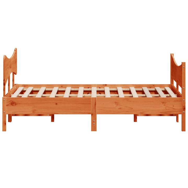 sengeramme uden madras 150x200 cm massivt fyrretræ gyldenbrun