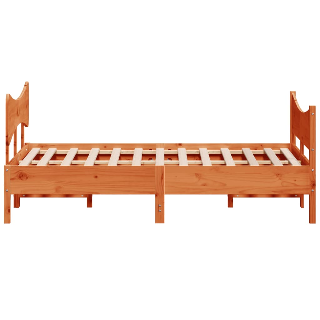 sengeramme uden madras 140x200 cm massivt fyr gyldenbrun