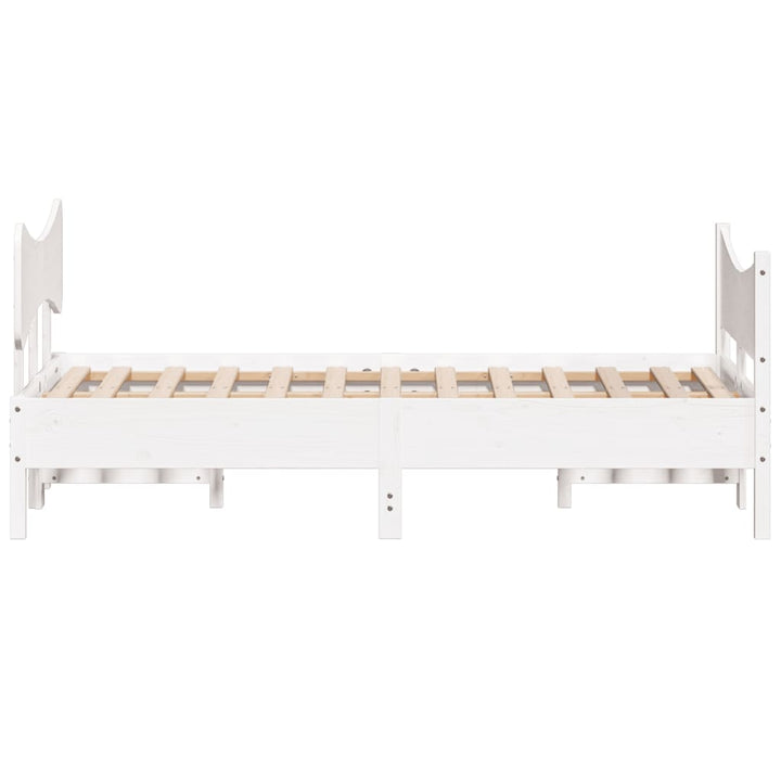 sengeramme uden madras 120x200 cm massivt fyrretræ hvid